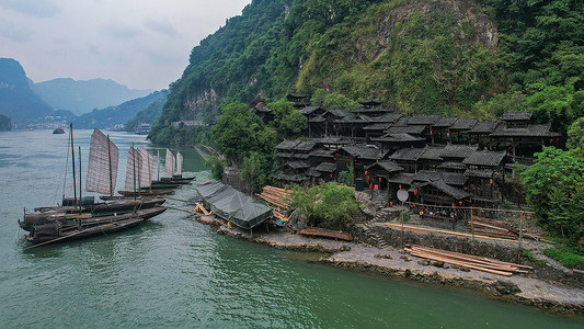 湖北宜昌5A级景区三峡人家风光背景图片