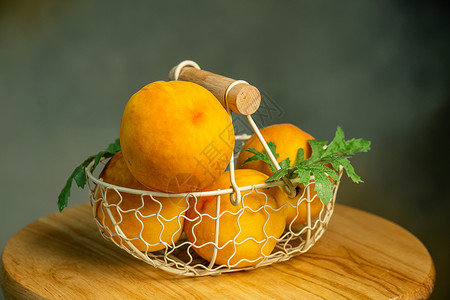 夏天新鲜水果黄金蜜桃黄桃高清摄影图图片