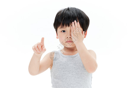 儿童眼科小男孩视力检测背景