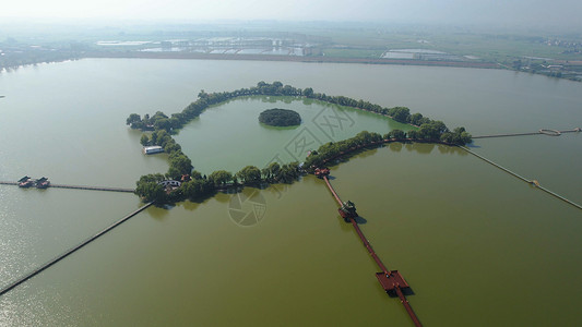 安徽阜阳5A景区阜阳八里河旅游区湖中岛背景