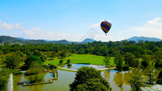 中国科学院西双版纳热带植物园中的热气球5A景点高清图片