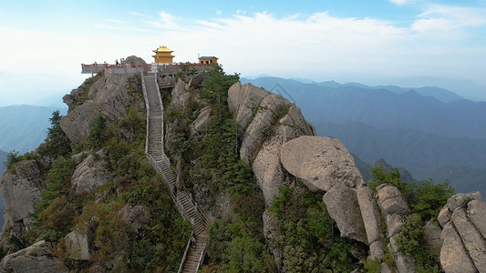 航拍5A南阳白云山鸡角曼景观区玉皇顶图片