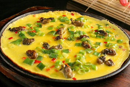 中式美食海蛎煎蛋高清图片