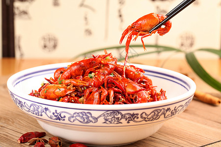 干煸小龙虾中式美食干煸香辣小龙虾背景