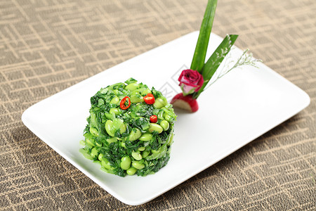 中式美食青菜毛豆高清图片