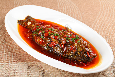 中式美食红烧鲫鱼背景图片
