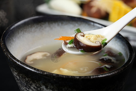 香菇食品日式芙蓉汤背景