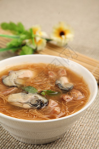 中餐生蚝粉丝汤背景图片