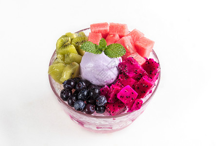 酸奶水果冰沙图片