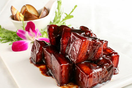 杭州美食红烧肉背景