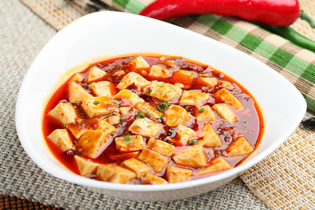 麻婆豆腐中国菜美味高清图片