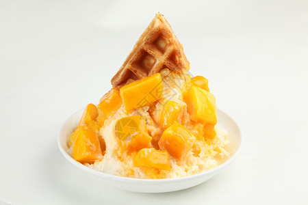 芒果冰沙格子饼图片