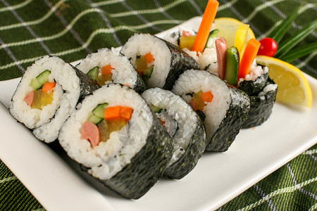 寿司特写紫菜包寿司背景