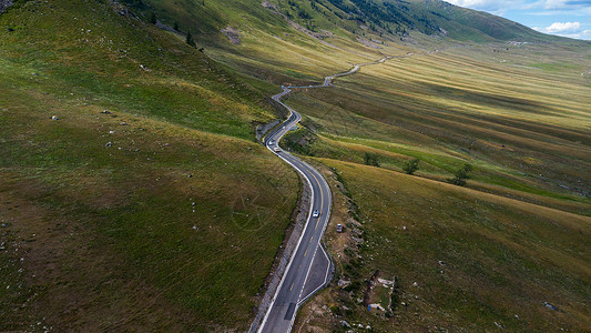 新疆阿勒泰草原上的公路图片