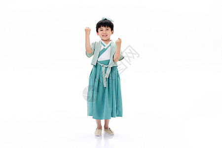 穿汉服的小男孩加油形象传统文化高清图片素材