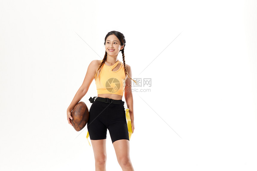 女性腰旗橄榄球运动图片