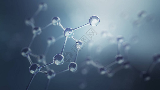 3d分子模型的3d插图具有分子和原背景图片