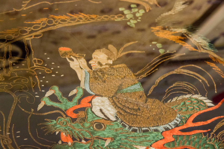 日本传统日本丝绸和服的装饰背景模式古图片
