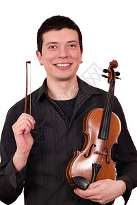 摆出小提琴姿势的男人图片