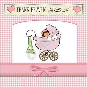 感谢天堂的小女孩与女婴的贺卡图片