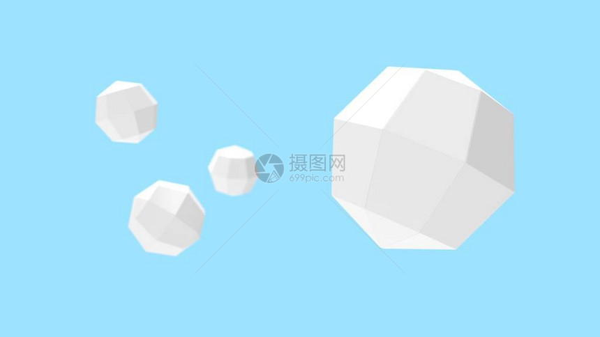 3d在工作室背景中被孤立的漂浮六图片