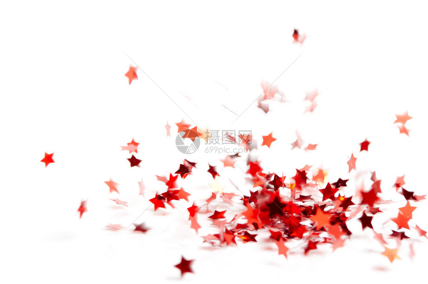 白色背景的彩色小红花星飞翔图片