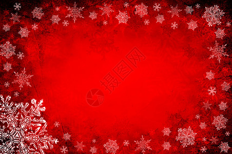 与雪花的红色圣诞节背景图片