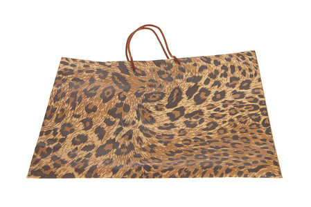 豹纹或美洲虎纹纸购物袋背景图片