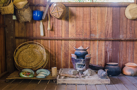 传统常用的泰式厨房背景图片