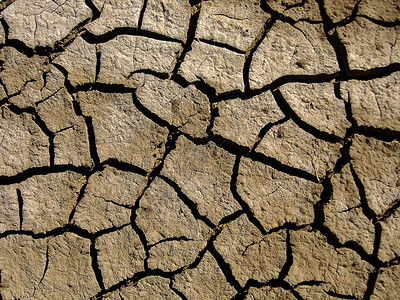 干燥无水的地形由干旱和裂缝图片