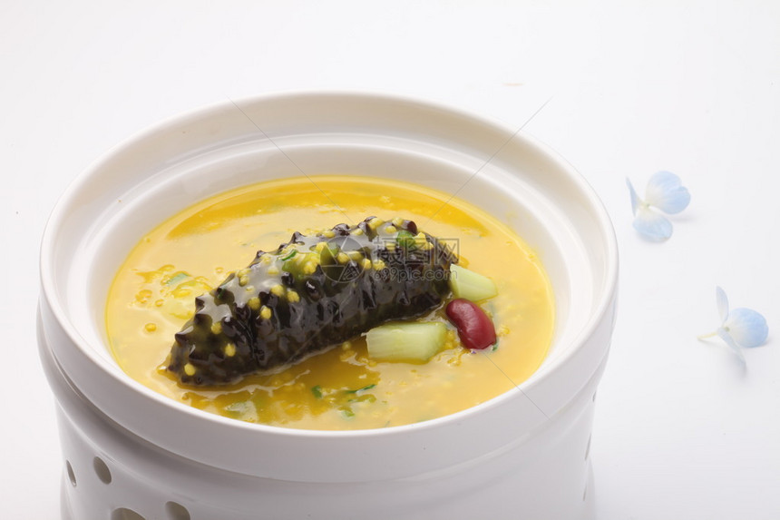 制作美味的大米炖海参粥图片