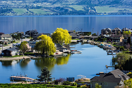 不列颠哥伦比亚省Okanagan湖西KelowanaKelowna湖的GreenB背景图片