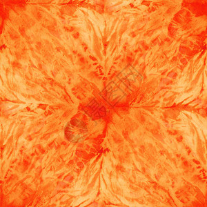 白色丝绸上的橙色无缝扎染图案手绘面料结节蜡染Shi图片