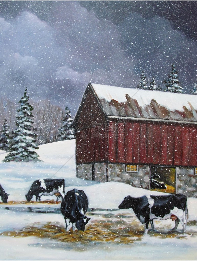 这是我在白雪皑的谷仓里画的一些荷斯坦奶牛的原画图片