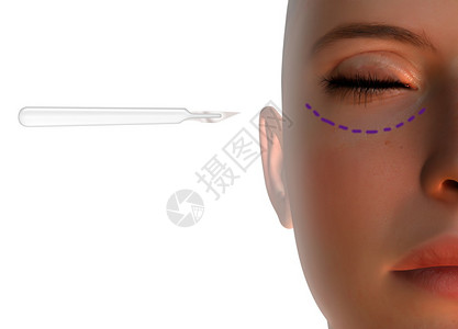 整形手术的概念图象女脸部有图片