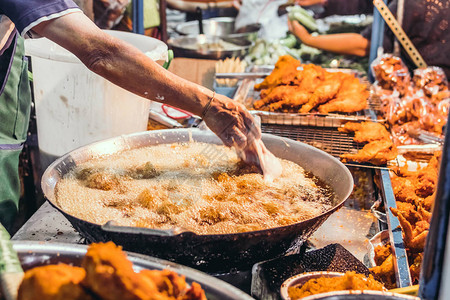 泰国曼谷的街头食品泰国旅行概念图片