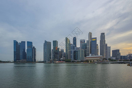 新加坡与玛丽娜湾城市天背景图片
