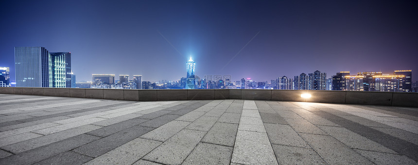 杭州西湖广场现代办公楼晚上在图片
