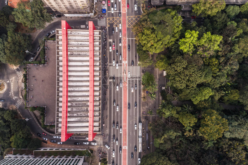 巴西圣保罗Paulista大道MASP博物馆最顶端景象图片