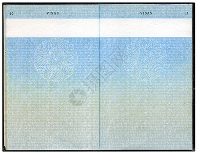老英国护照签证标记页图片