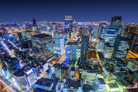 日本大阪市容背景图片
