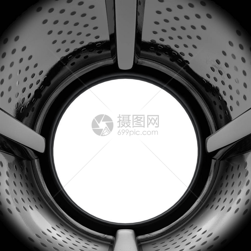 从一个工业洗衣机的鼓里向外朝开门3D制成的门窗上图片