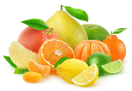 橙子果柠檬橘子库姆夸特石灰和波梅洛背景图片