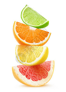 果橙子柠檬和柠檬水果片图片