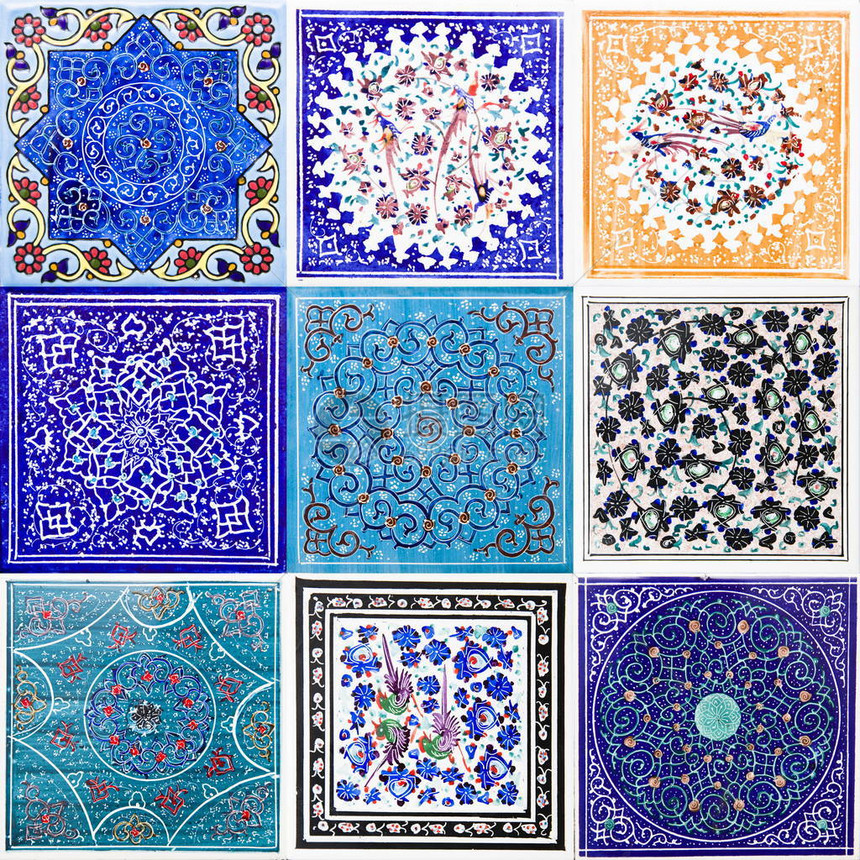 在一套多彩的伊朗传统装饰图片