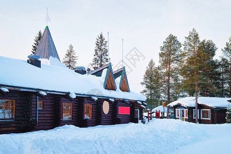 芬兰拉普兰Santa村圣诞老人邮局背景图片