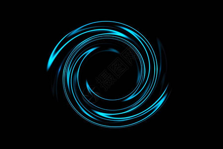 黑色背景有浅蓝色圆圈旋转的图片