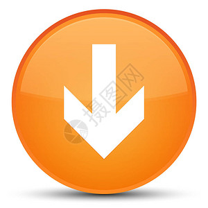 在特殊的橙色圆钮扣按钮摘要插图上孤立的背景图片
