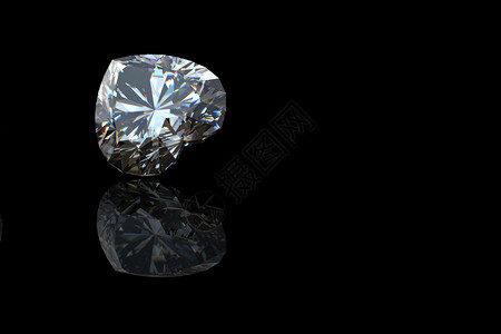 钻石收藏背景和心脏宝石形状的背图片