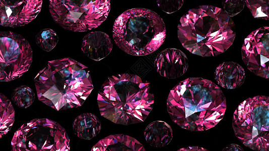 黑色背景的圆形粉色钻石Ge图片